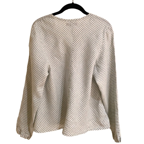 FLAX Classic Linen Gingham Top: M - Picture 2 of 6